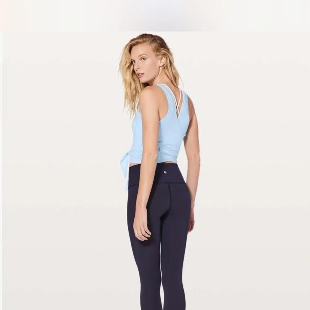 Lululemon Light Blue It’s a Tie Tank Top Size 6 - Picture 4 of 5